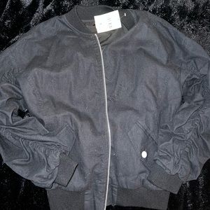 black bomber jacket